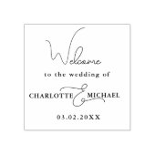 Simpel, ミニマル手書き"ようこそ" ラバースタンプ (インプリント)