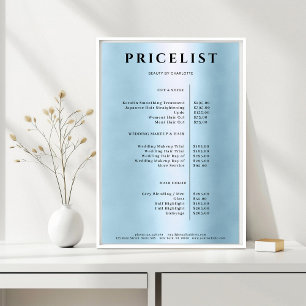 Simpel モダン Blueサロン価格表 ポスター