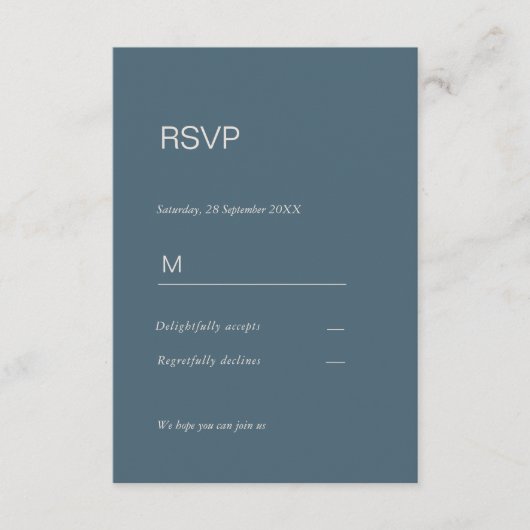 Simpel elegant Einladung Antwortkarte RSVP エンクロージャーカード (正面)