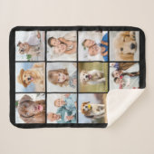 Simple 12 Picture Family Friends Pets Collage シェルパブランケット (正面(横))