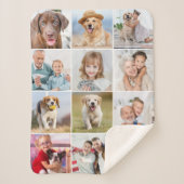 Simple 12 Picture Family Friends Pets Dog Collage シェルパブランケット (正面)