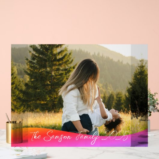 Simple 1 Photo Full Coverage - Script Text Overlay アクリルサイン (ウェディング)