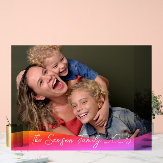 Simple 1 Photo Full Coverage - Script Text Overlay アクリルサイン (ウェディング)