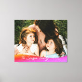 Simple 1 Photo Full Coverage - Script Text Overlay キャンバスプリント (正面)