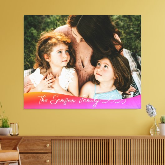 Simple 1 Photo Full Coverage - Script Text Overlay キャンバスプリント (インサイチュ (リビング))