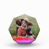 Simple 1 Photo Full Coverage - Script Text Overlay フォトブロック (正面)