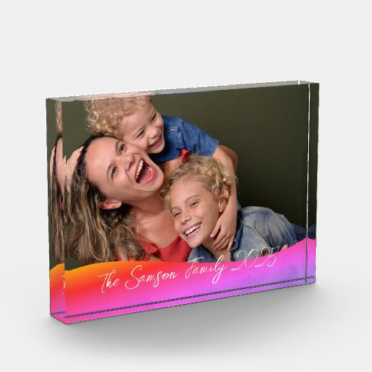 Simple 1 Photo Full Coverage - Script Text Overlay フォトブロック (左)