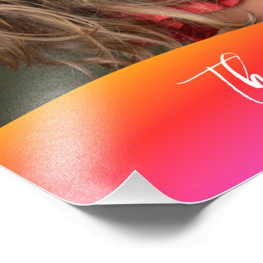 Simple 1 Photo Full Coverage - Script Text Overlay フォトプリント (角)