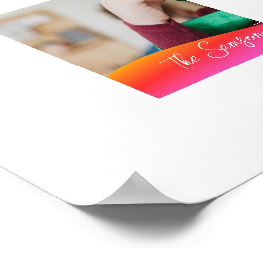 Simple 1 Photo Full Coverage - Script Text Overlay ポスター (角)