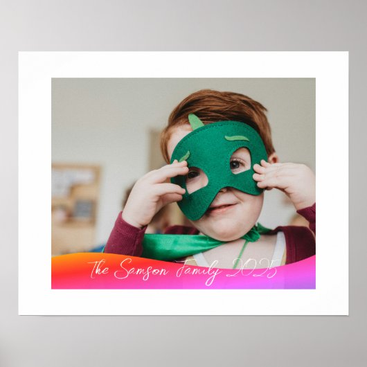 Simple 1 Photo Full Coverage - Script Text Overlay ポスター (正面)