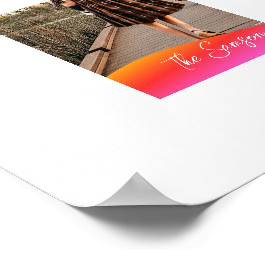 Simple 1 Photo Full Coverage - Script Text Overlay ポスター (角)