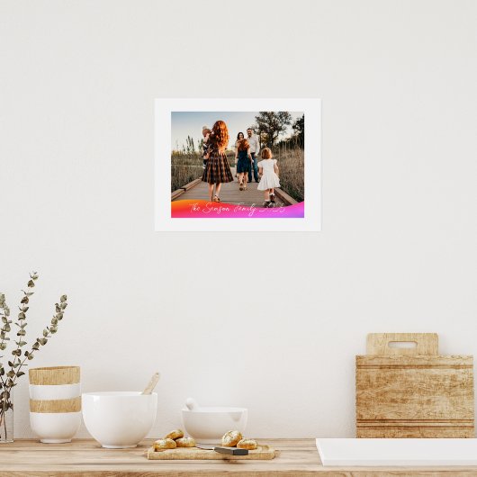 Simple 1 Photo Full Coverage - Script Text Overlay ポスター (キッチン)