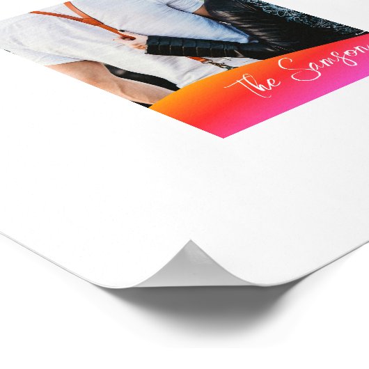 Simple 1 Photo Full Coverage - Script Text Overlay ポスター (角)