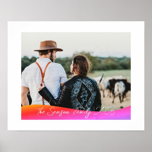 Simple 1 Photo Full Coverage - Script Text Overlay ポスター (正面)