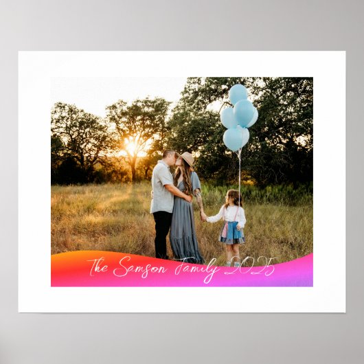 Simple 1 Photo Full Coverage - Script Text Overlay ポスター (正面)