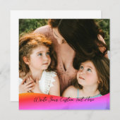 Simple 1 Photo Full Coverage - Script Text Overlay 招待状 (正面/裏面)