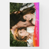 Simple 1 Photo Full Coverage - Script Text Overlay 横断幕 (縦)