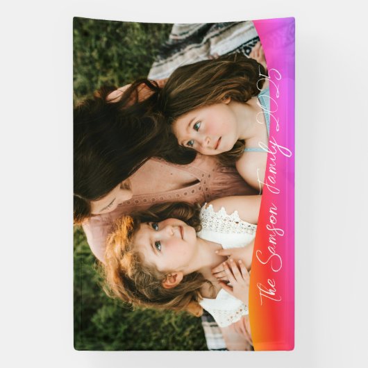 Simple 1 Photo Full Coverage - Script Text Overlay 横断幕 (縦)