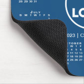 Simple 2023 Calendar Business Logo on Blue マウスパッド (コーナー)