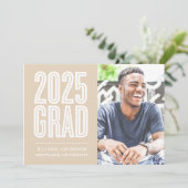 SIMPLE 2025はっきりした GRAD写真卒業招待状 招待状 (スタンド正面)