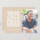 SIMPLE 2025はっきりした GRAD写真卒業招待状 招待状 (正面/裏面)