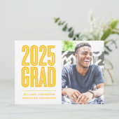 SIMPLE 2025はっきりした GRAD写真卒業招待状 招待状 (スタンド正面)