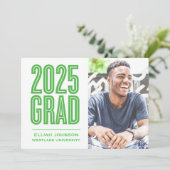 SIMPLE 2025はっきりした GRAD写真卒業招待状 招待状 (スタンド正面)