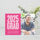 SIMPLE 2025はっきりした GRAD写真卒業招待状 招待状 (スタンド正面)