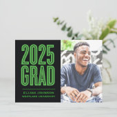 SIMPLE 2025はっきりした GRAD写真卒業招待状 招待状 (スタンド正面)