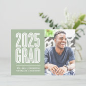 SIMPLE 2025はっきりした GRAD写真卒業招待状 招待状 (スタンド正面)