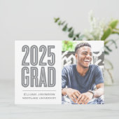 SIMPLE 2025はっきりした GRAD写真卒業招待状 招待状 (スタンド正面)
