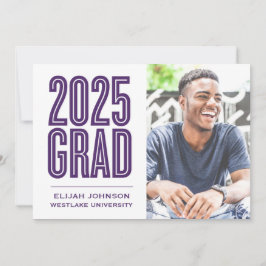 SIMPLE 2025はっきりした GRAD写真卒業招待状 招待状