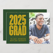 SIMPLE 2025はっきりした GRAD写真卒業招待状 招待状 (正面/裏面)