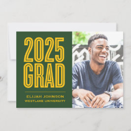 SIMPLE 2025はっきりした GRAD写真卒業招待状 招待状