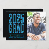 SIMPLE 2025はっきりした GRAD写真卒業招待状 招待状 (正面/裏面)