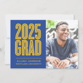 SIMPLE 2025はっきりした GRAD写真卒業招待状 招待状 (正面)