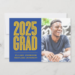 SIMPLE 2025はっきりした GRAD写真卒業招待状 招待状