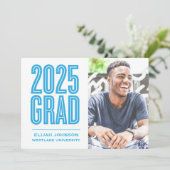 SIMPLE 2025はっきりした GRAD写真卒業招待状 招待状 (スタンド正面)