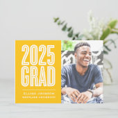 SIMPLE 2025はっきりした GRAD写真卒業招待状 招待状 (スタンド正面)