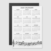 Simple 2026 Calendar with Musical Notes | Magnet (正面/裏面)