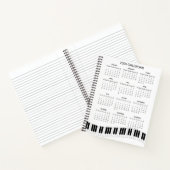 Simple 2026 Calendar with Piano Keys | ノートブック (内部)