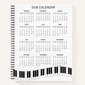 Simple 2026 Calendar with Piano Keys |  ノートブック