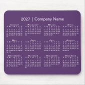 Simple 2027 Calendar 会社名 パープル マウスパッド (正面)