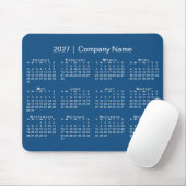 Simple 2027 Calendar 会社名 青 マウスパッド (マウス)