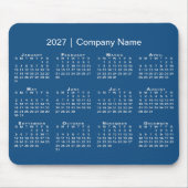 Simple 2027 Calendar 会社名 青 マウスパッド (正面)