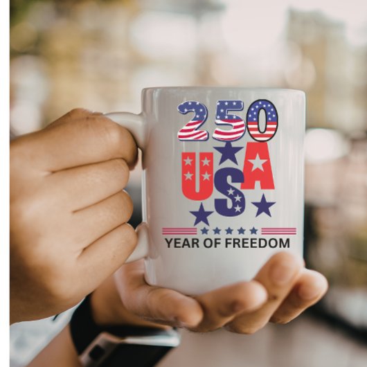 Simple 250th us independence patriotic July 4th コーヒーマグカップ