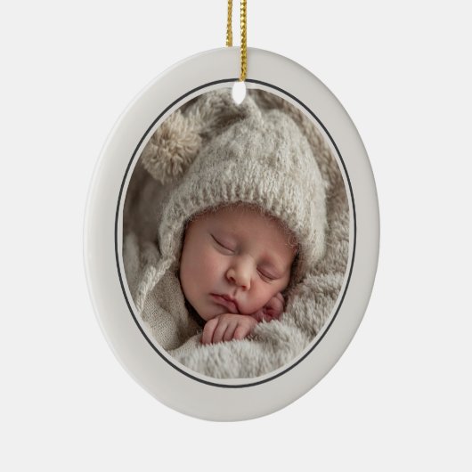 Simple 2 Photo Template Personalized Frame セラミックオーナメント (右)