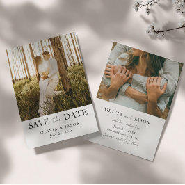 Simple 2 Photo Wedding Save the Date  セーブザデート