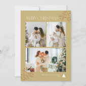 Simple 3 photo christmas シーズンカード (正面)