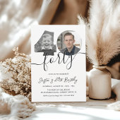 Simple 40th Birthday Photo  招待状